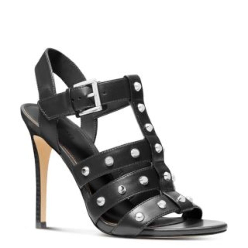 Michael Kors Women's Jagger Studded‎ Stiletto Sandals, Black size 10 NEW $185